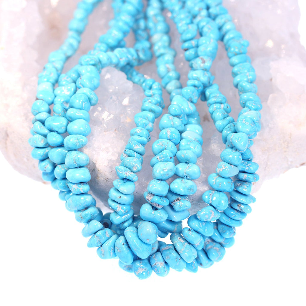 Sleeping Beauty Turquoise Beads Nuggets 5-11Mm, -NewWorldGems