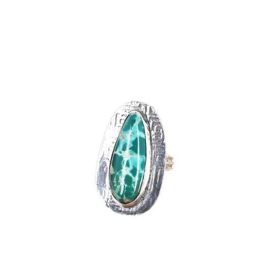 Royston Turquoise Ring Sterling Southwest Emerald Green -NewWorldGems