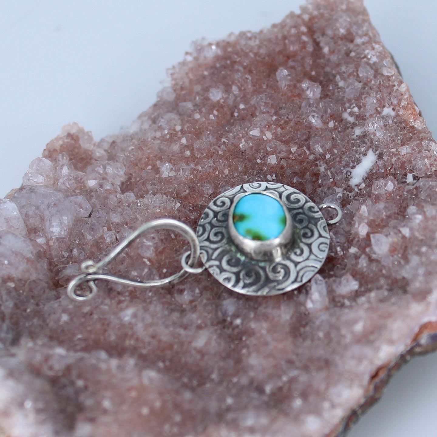 Mixed American and Sonoran Turquoise Sterling Clasp J Hook -NewWorldGems