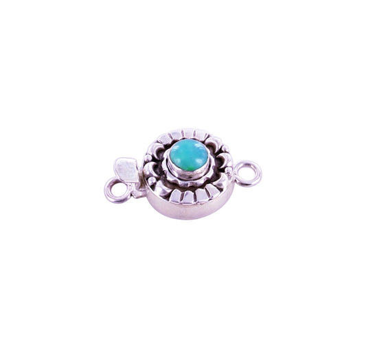 Gem Silica Clasp Sterling Moon Petal Design 6Mm Round -NewWorldGems