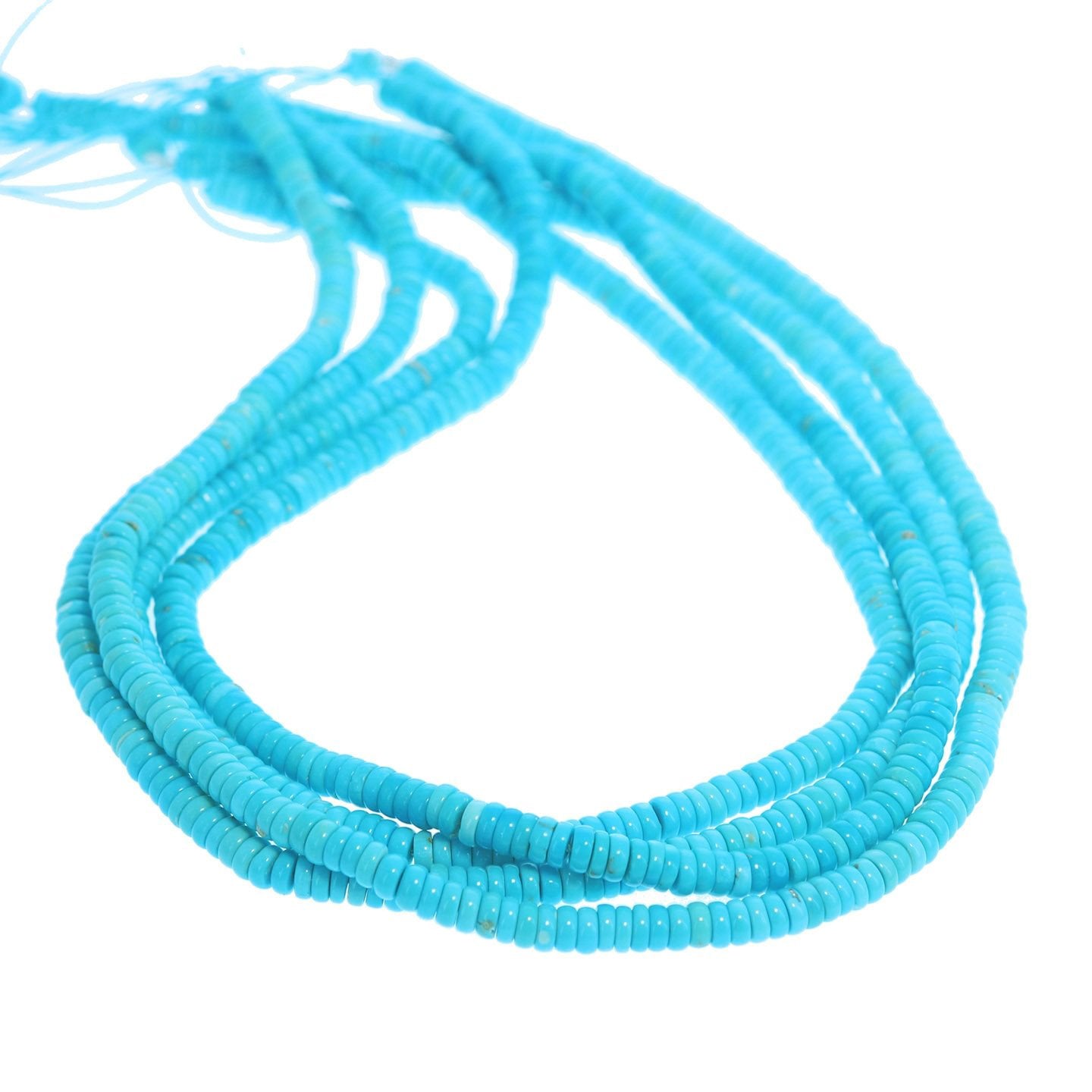 Sleeping Beauty Turquoise Beads 5.5Mm Buttons AAA -NewWorldGems