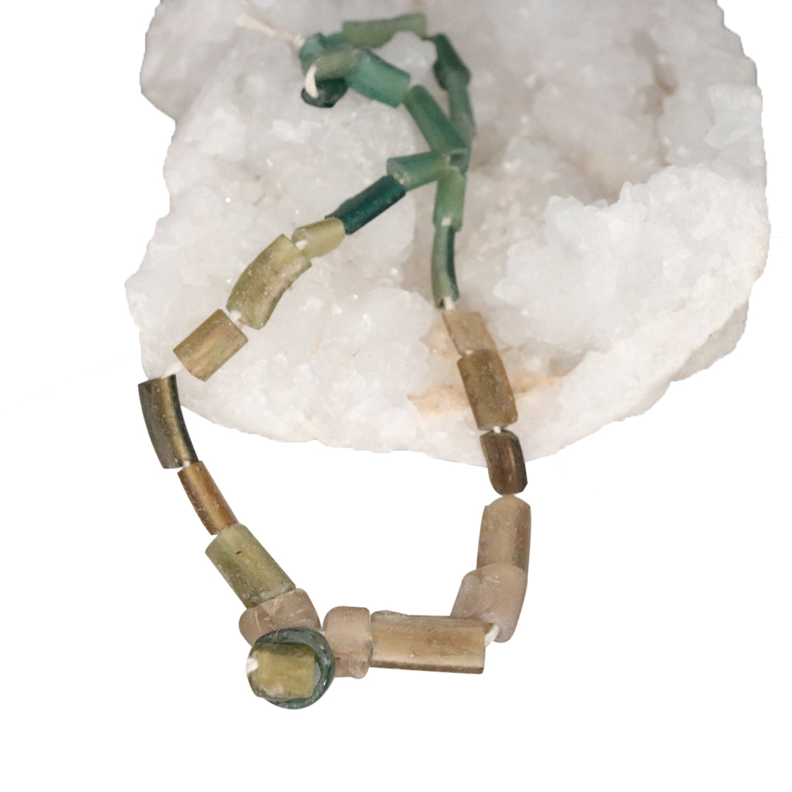 Ancient ROMAN GLASS Beads Greens and Golds -NewWorldGems