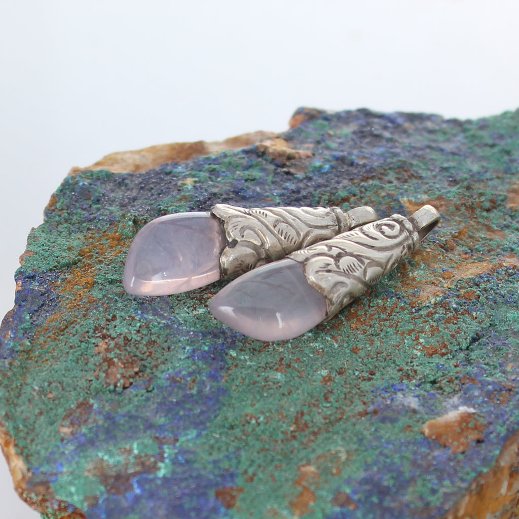 ROSE QUARTZ Sterling Floral Design Components -NewWorldGems
