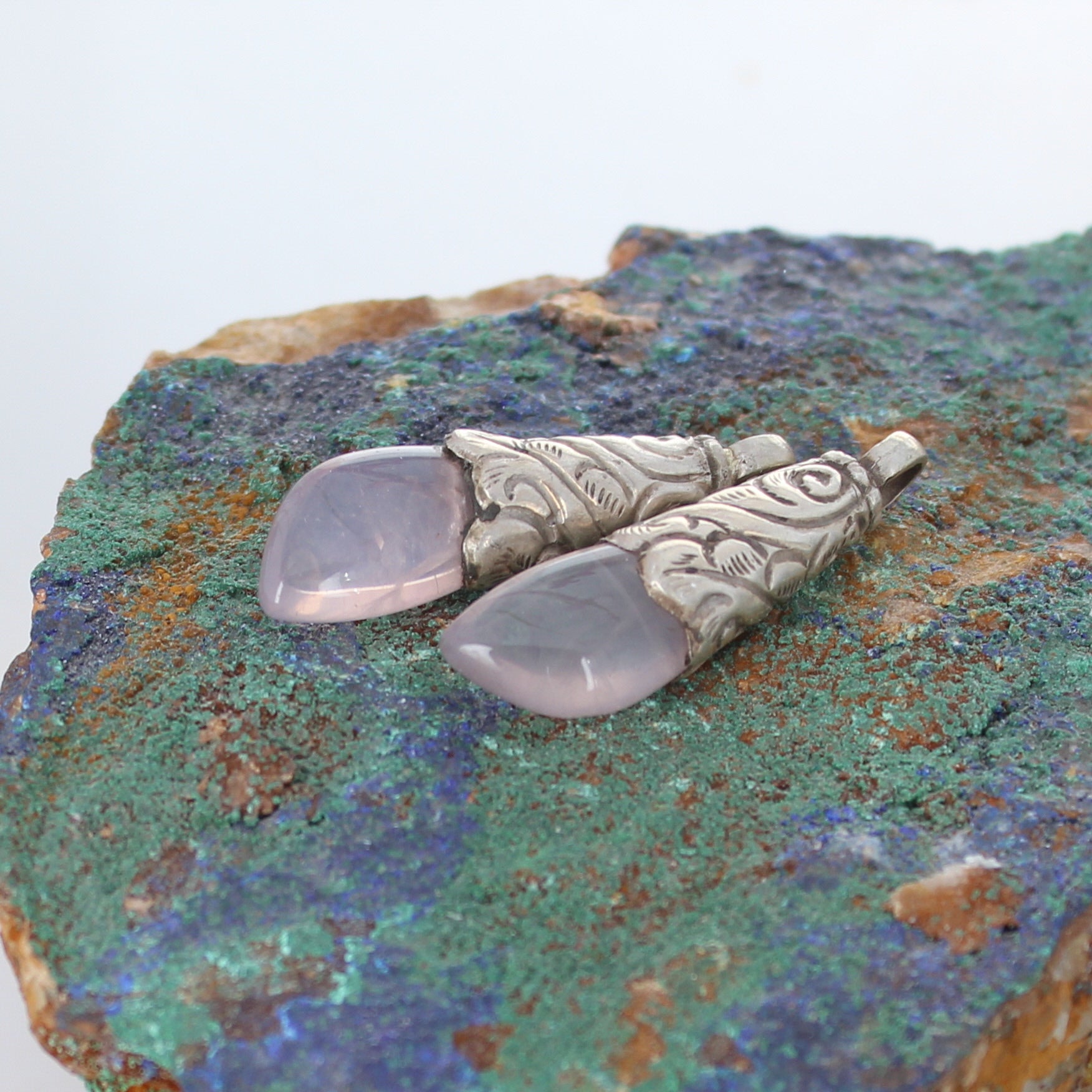 ROSE QUARTZ Sterling Floral Design Components -NewWorldGems