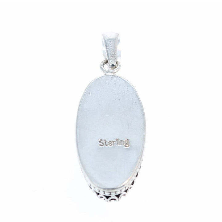 MABE PEARL PENDANT Elongated Oval Necklace with Chain 18" -NewWorldGems