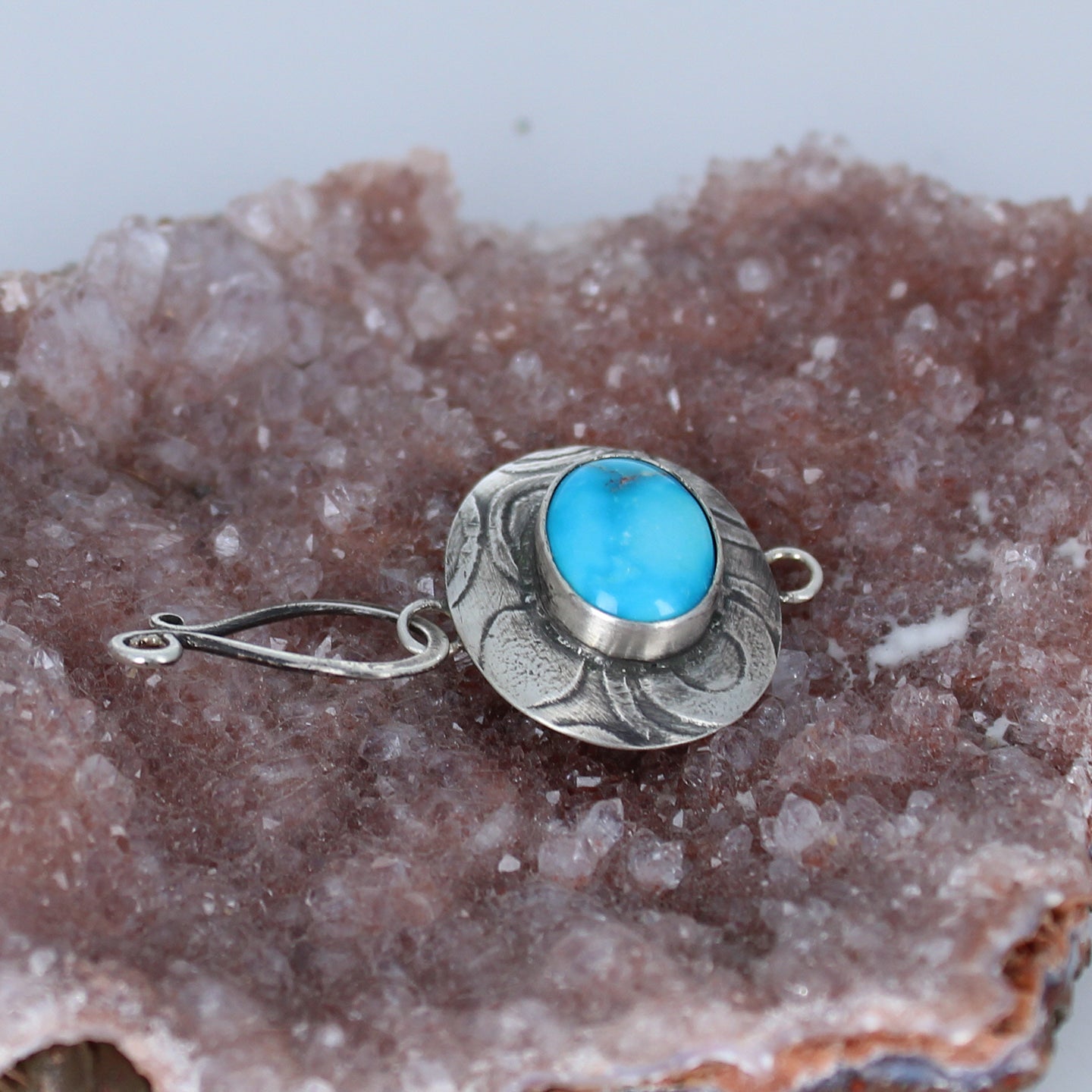 Mixed American and Sonoran Turquoise Sterling Clasp J Hook -NewWorldGems