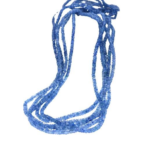 AAA Ceylon Sapphire Beads Faceted Rondelles Blue 18" -NewWorldGems