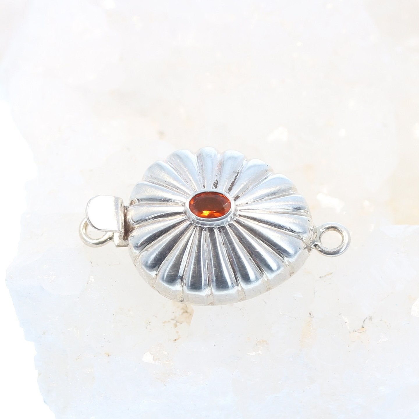 Sunflower Clasp Mexican Opal Faceted Orange -NewWorldGems