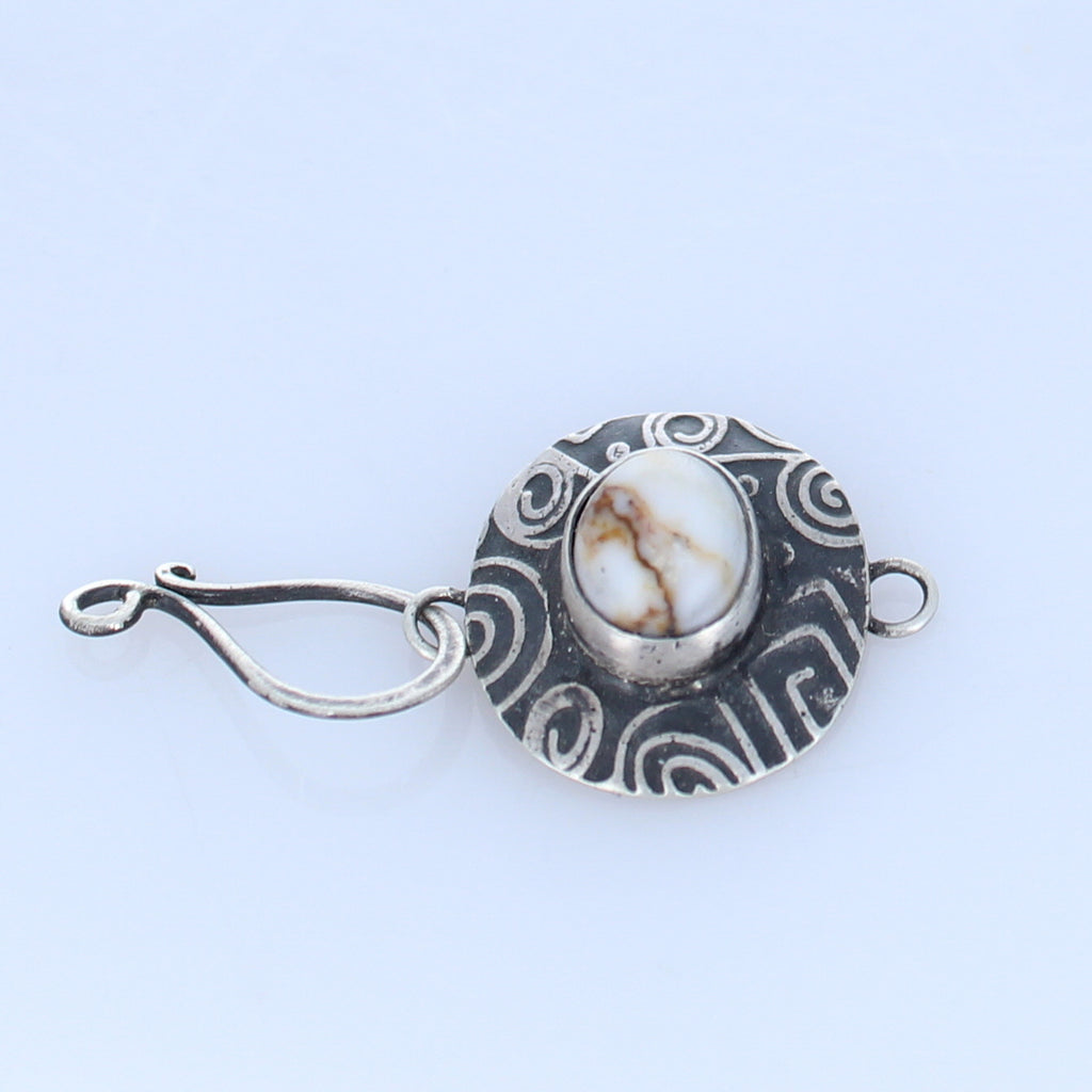 Mixed Gemstone and Turquoise Sterling Clasp J Hook -NewWorldGems