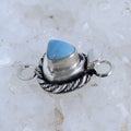 Medieval Swedish Iron Ore Glass Clasp Sterling Silver Freeform -NewWorldGems