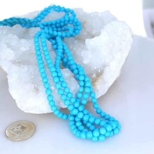 AAA SLEEPING Beauty Turquoise Beads Round 4.8-5.3mm 16" -NewWorldGems