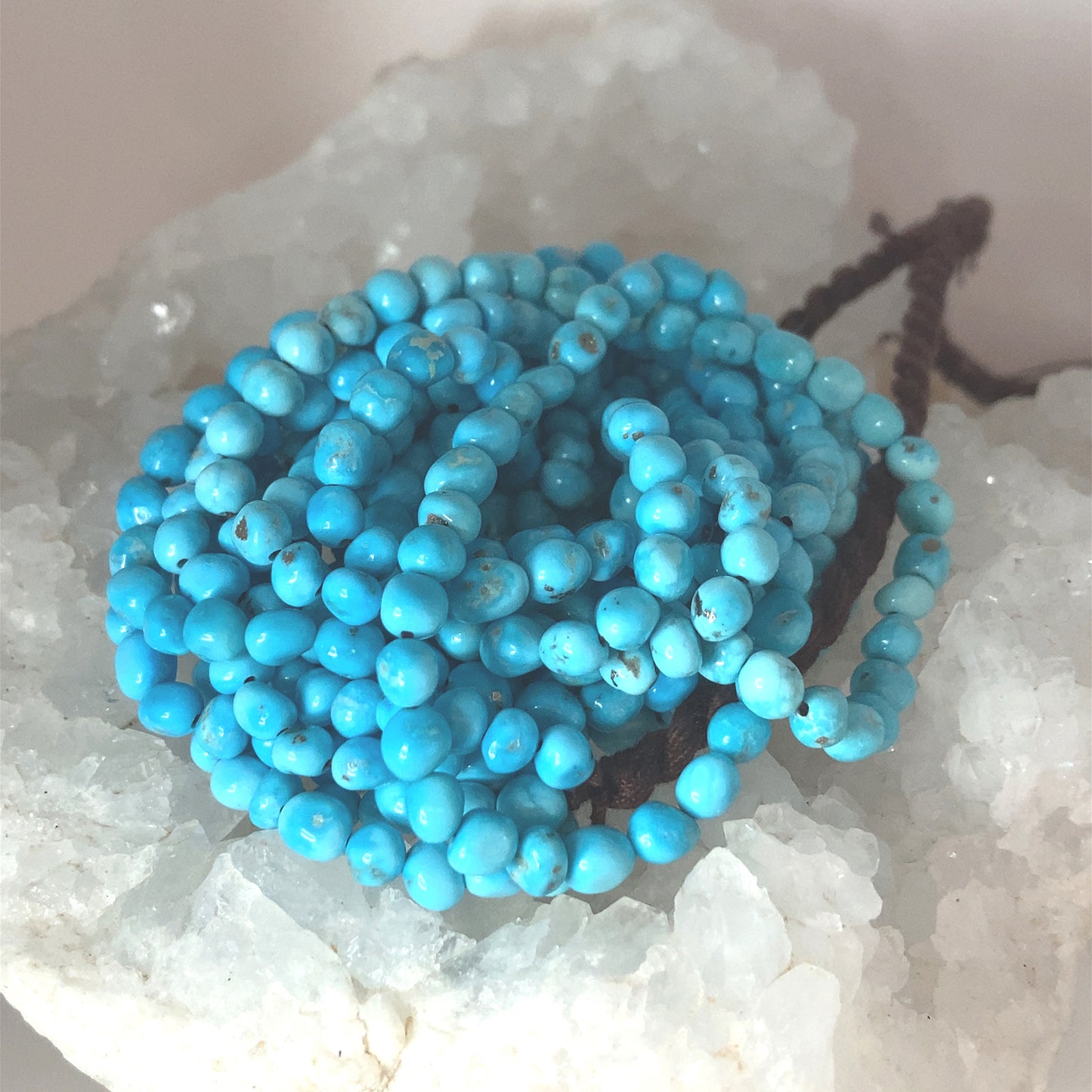BLUE BIRD TURQUOISE Beads 4.5mm Semi Round Blue Arizona -NewWorldGems