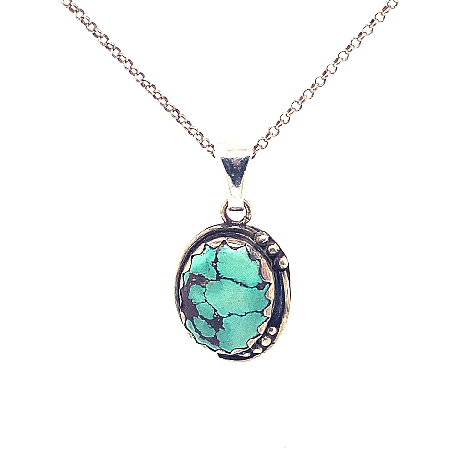 Hubei Turquoise Pendant Mint Green Necklace 16" -NewWorldGems