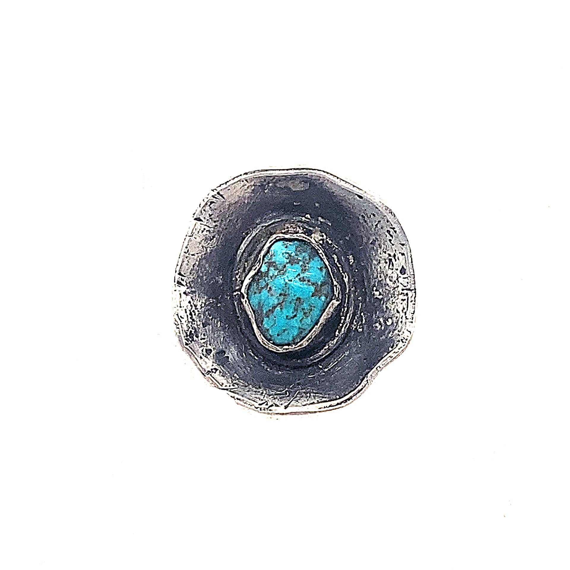 TURQUOISE Free Form Flower Ring Sterling Size 7 Choose -NewWorldGems