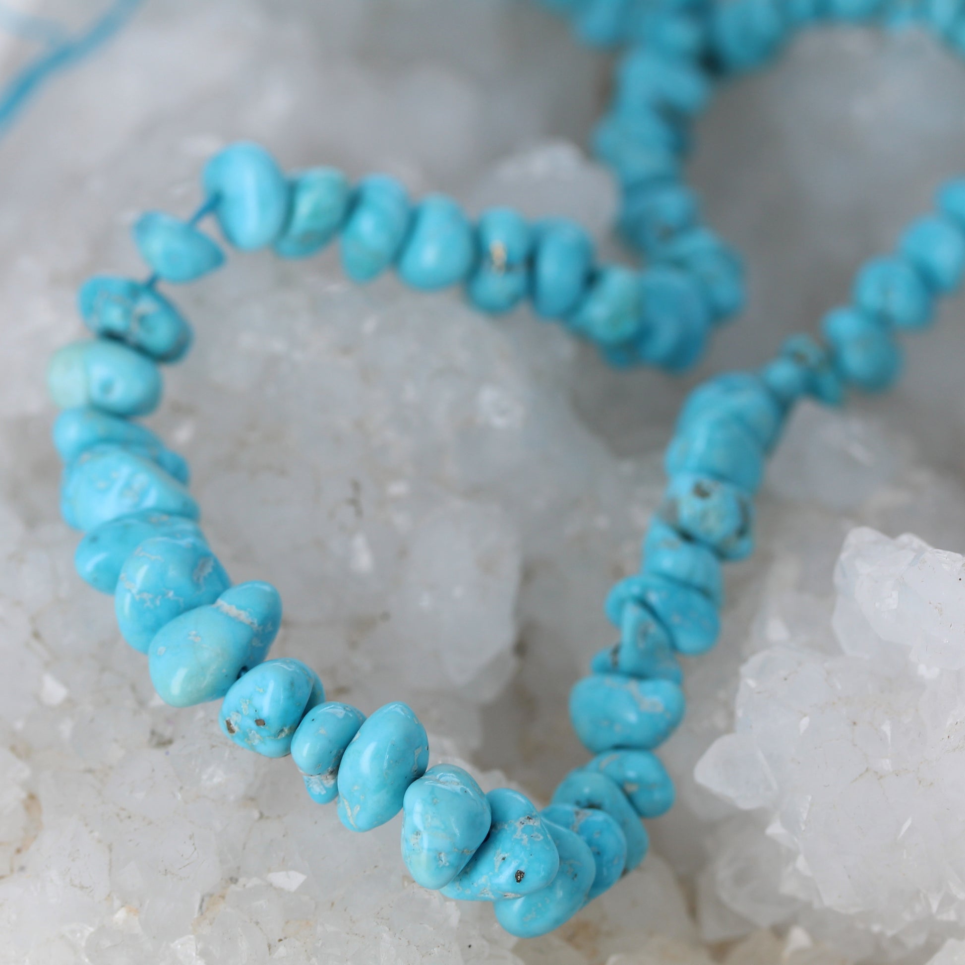 Sleeping Beauty Turquoise Beads 6-11mm Rounded Nuggets -NewWorldGems
