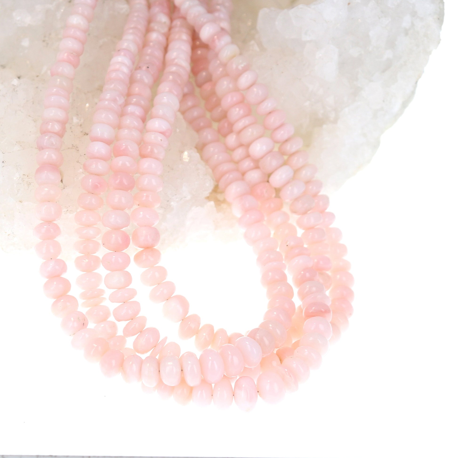 Rose Peruvian Opal Beads Rondelles Graduated 4-6mm -NewWorldGems