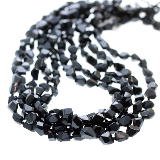 Black Spinel Faceted Beads 8-11X9Mm 16" -NewWorldGems