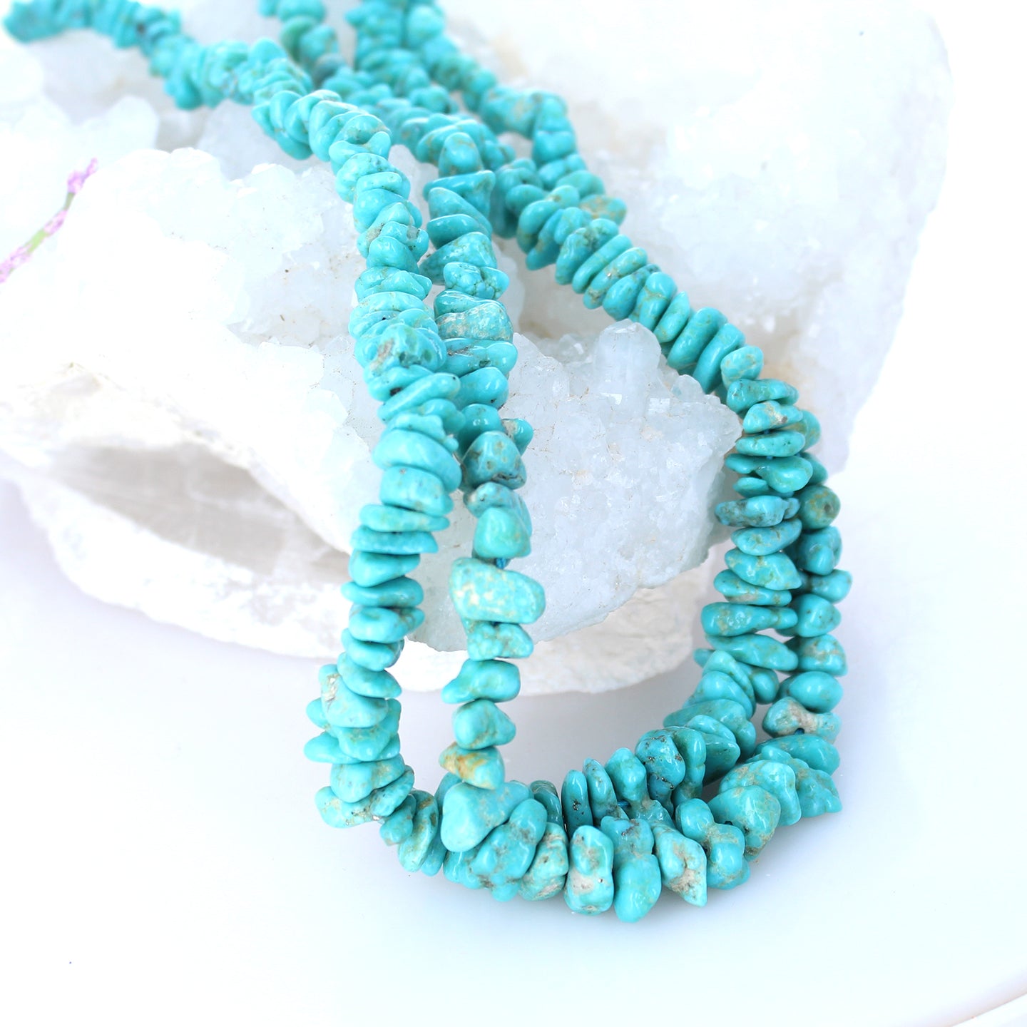 Searchlight Turquoise Beads Nevada Nuggets Sky Blue Pyrite -NewWorldGems