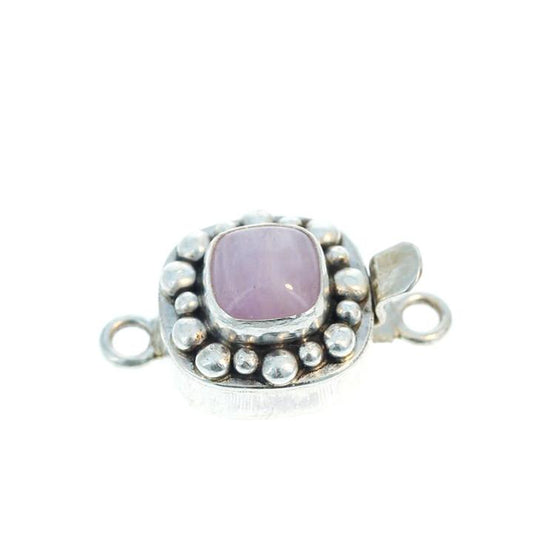 Kunzite Clasp Cushion Sterling 8Mm Dot Design -NewWorldGems