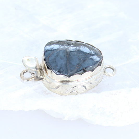 Large Sterling Silver Hemitite Clasp Component -NewWorldGems