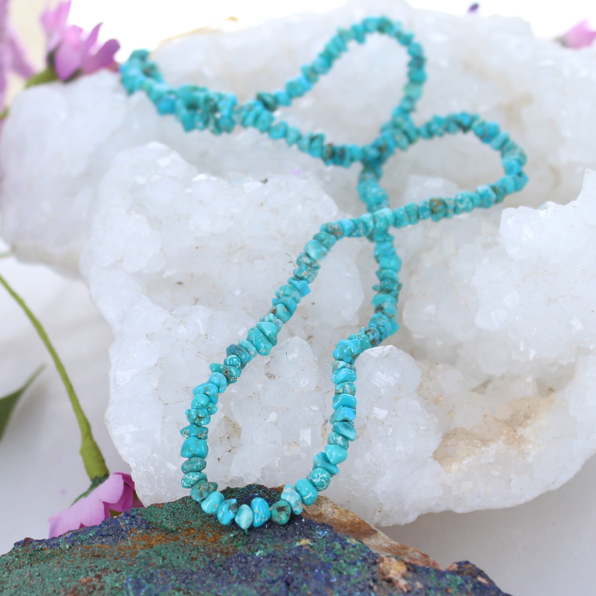 Lone Mountain Turquoise Beads Aqua Blue 4mm -NewWorldGems