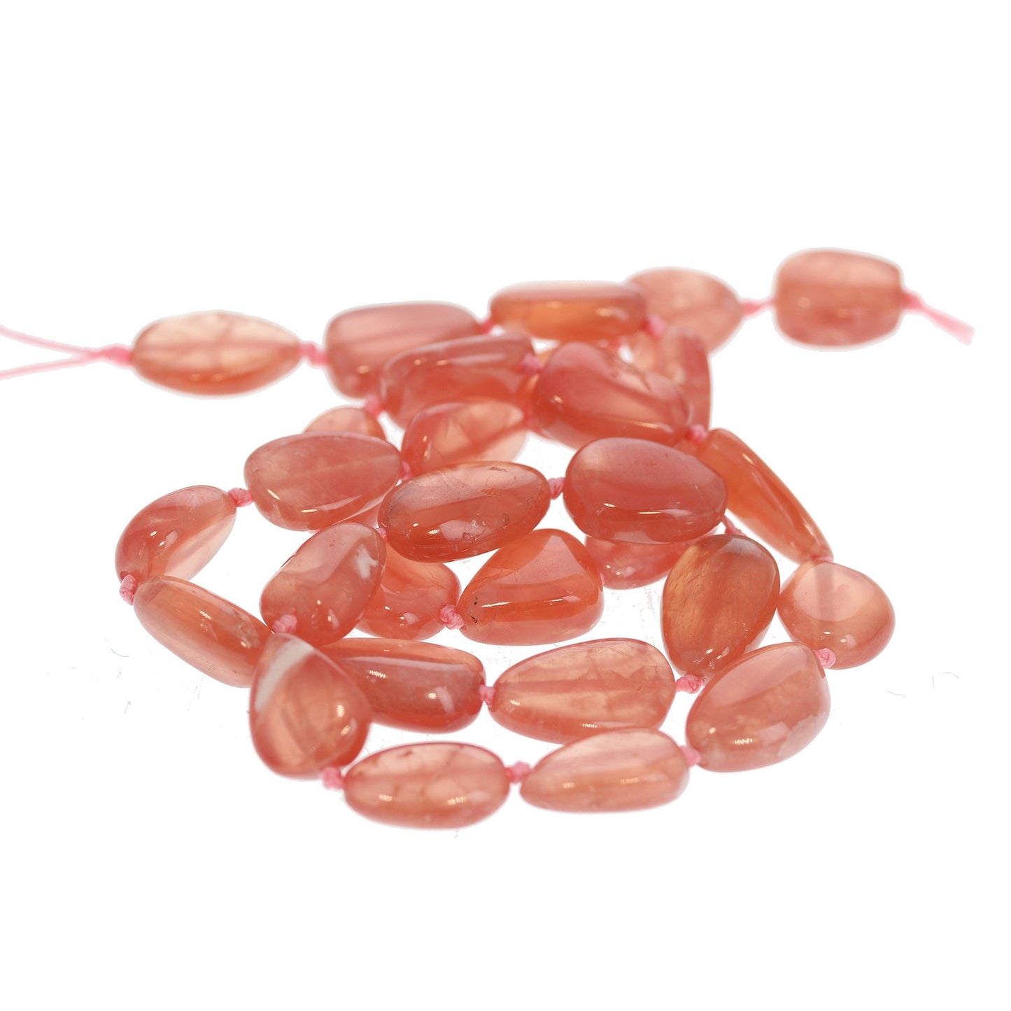AAA Rhodochrosite Beads Free Forms Knotted 12X9mm -NewWorldGems