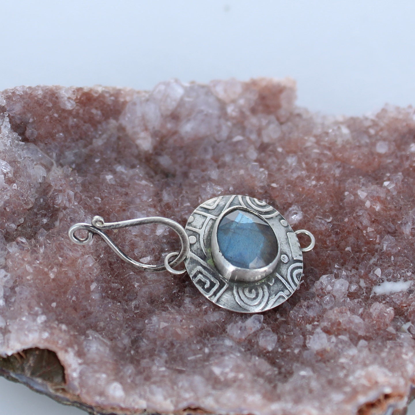 Mixed Gemstone and Turquoise Sterling Clasp J Hook -NewWorldGems