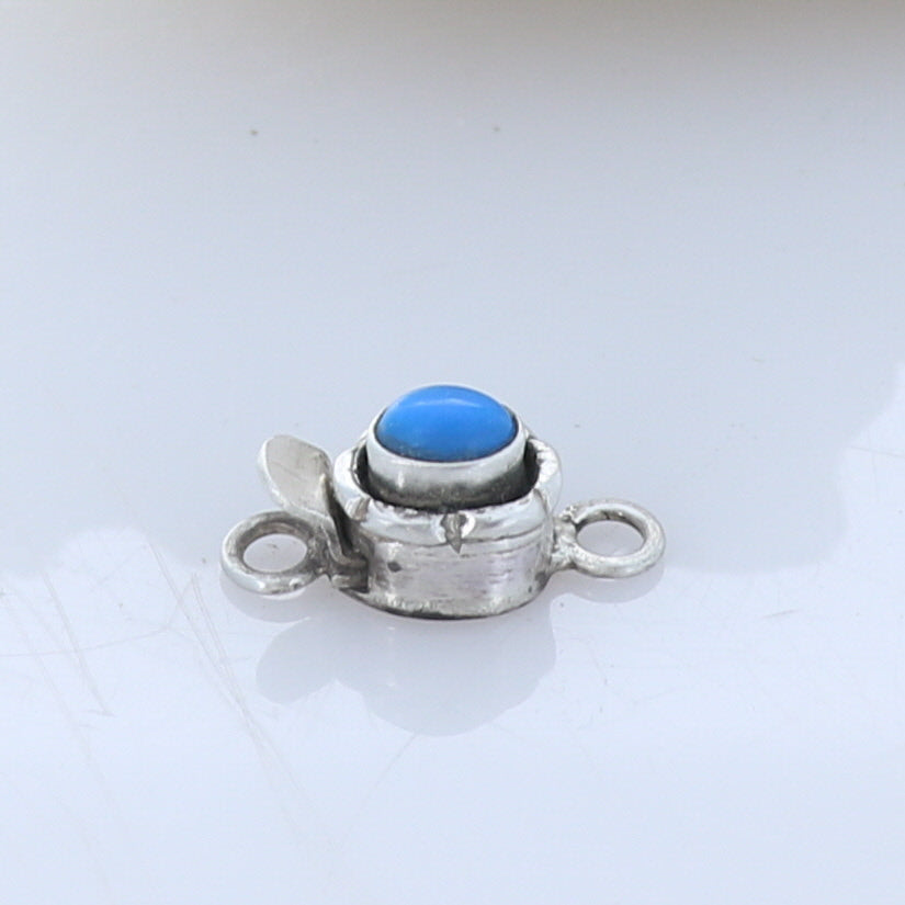 Ceruleite Sterling Clasp Oval 4x6mm Southwest -NewWorldGems