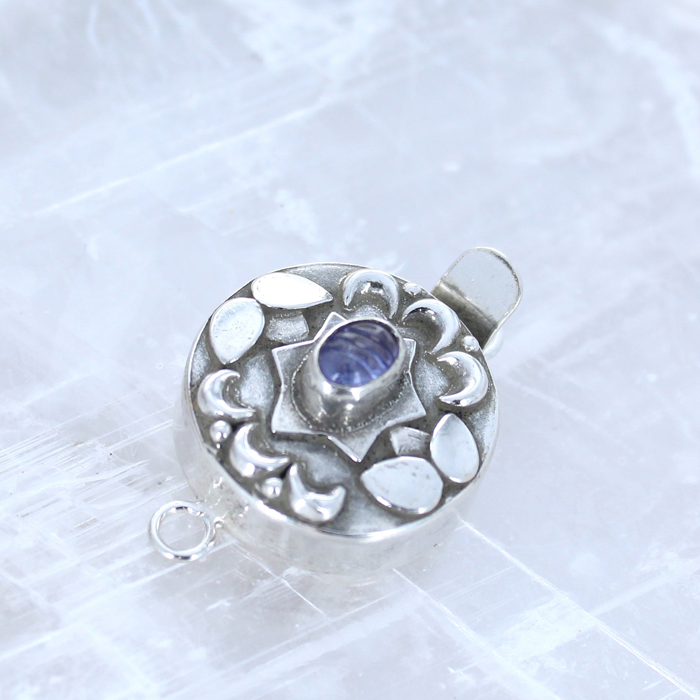 AAA Lilac Tanzanite Sterling Silver Clasp Carved -NewWorldGems