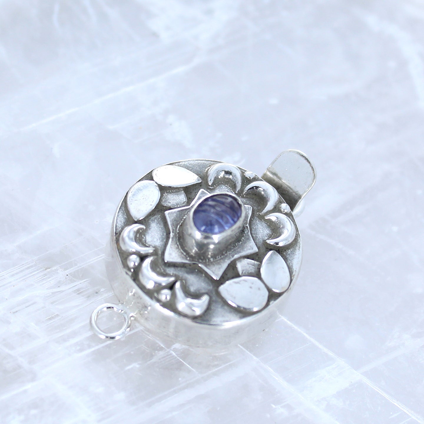 AAA Lilac Tanzanite Sterling Silver Clasp Carved -NewWorldGems